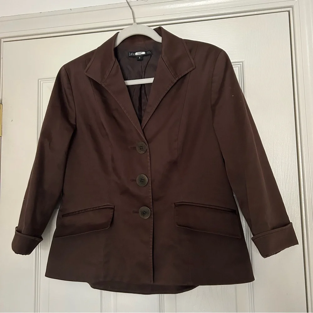 Lafayette 148 Brown Blazer size 6 - Picture 3 of 9